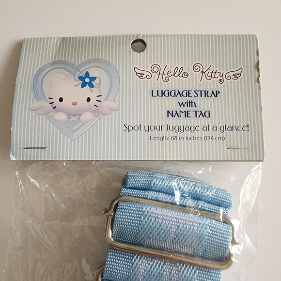 NEW Vintage Sanrio Hello Kitty Angel Blue Bag Strap Name Tag - Picture 4 of 10